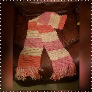 Chic Striped Pink and Cream Scarf